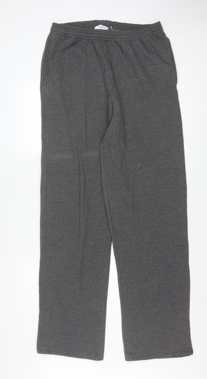 Champion Mens Grey Sweatpants L Regular Fit Fleece Athletic Trousers