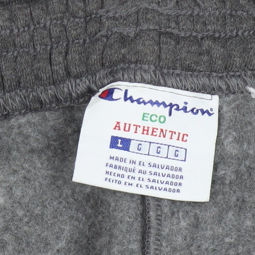 Champion Mens Grey Sweatpants L Regular Fit Fleece Athletic Trousers