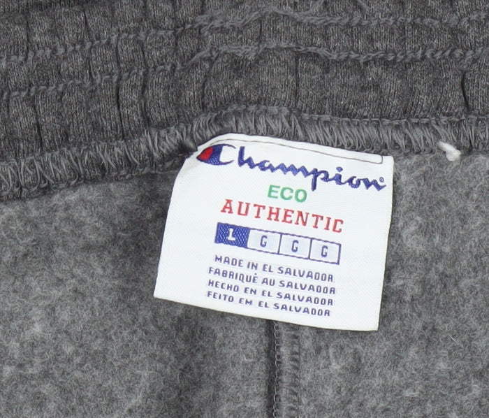 Champion Mens Grey Sweatpants L Regular Fit Fleece Athletic Trousers
