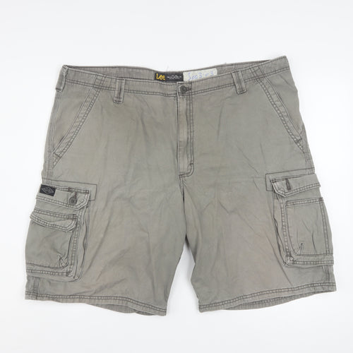 Lee Mens Grey Cotton Cargo Shorts Size 42 Regular Fit