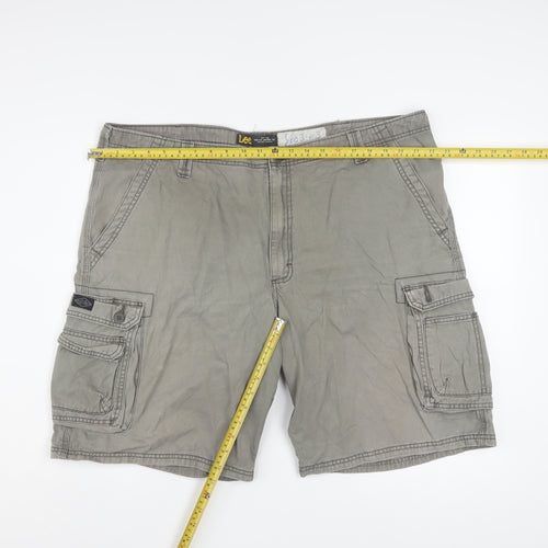 Lee Mens Grey Cotton Cargo Shorts Size 42 Regular Fit