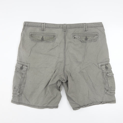 Lee Mens Grey Cotton Cargo Shorts Size 42 Regular Fit