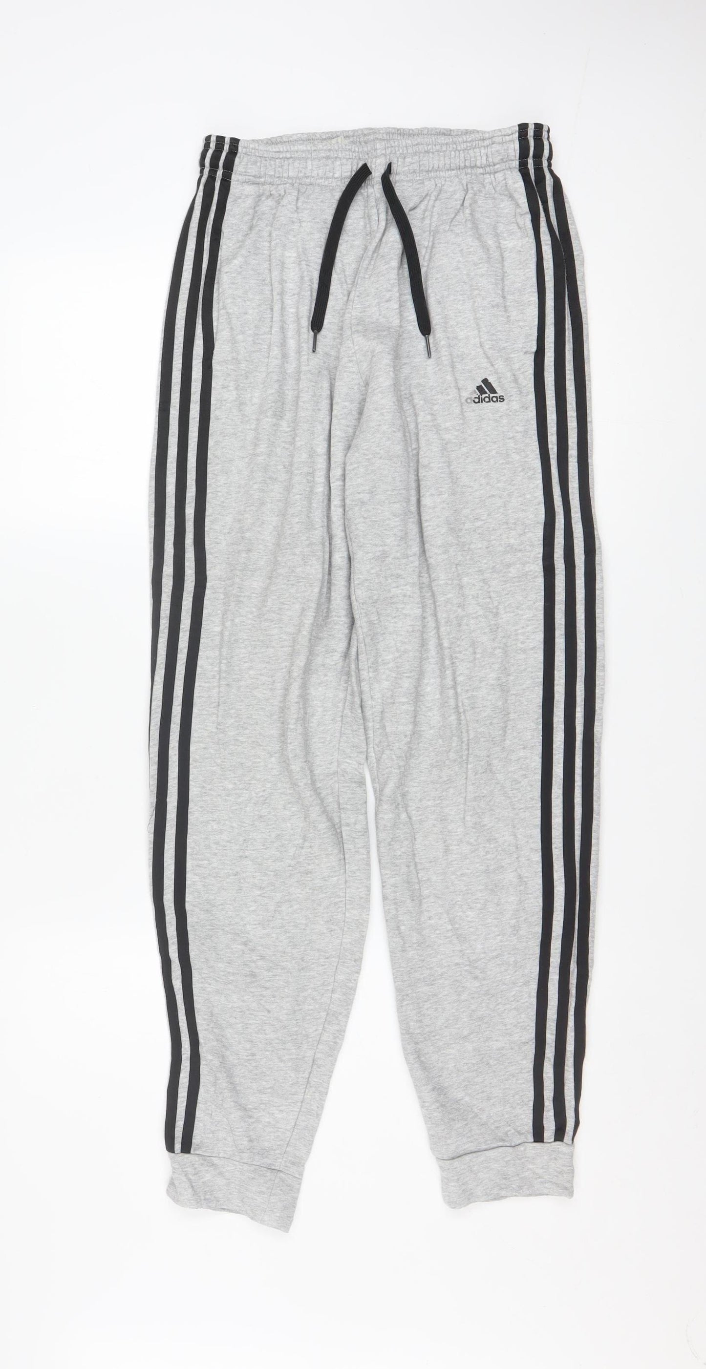 Adidas Boys Grey 13-14 Years Track Pants with Side Stripes & Drawstring Waist