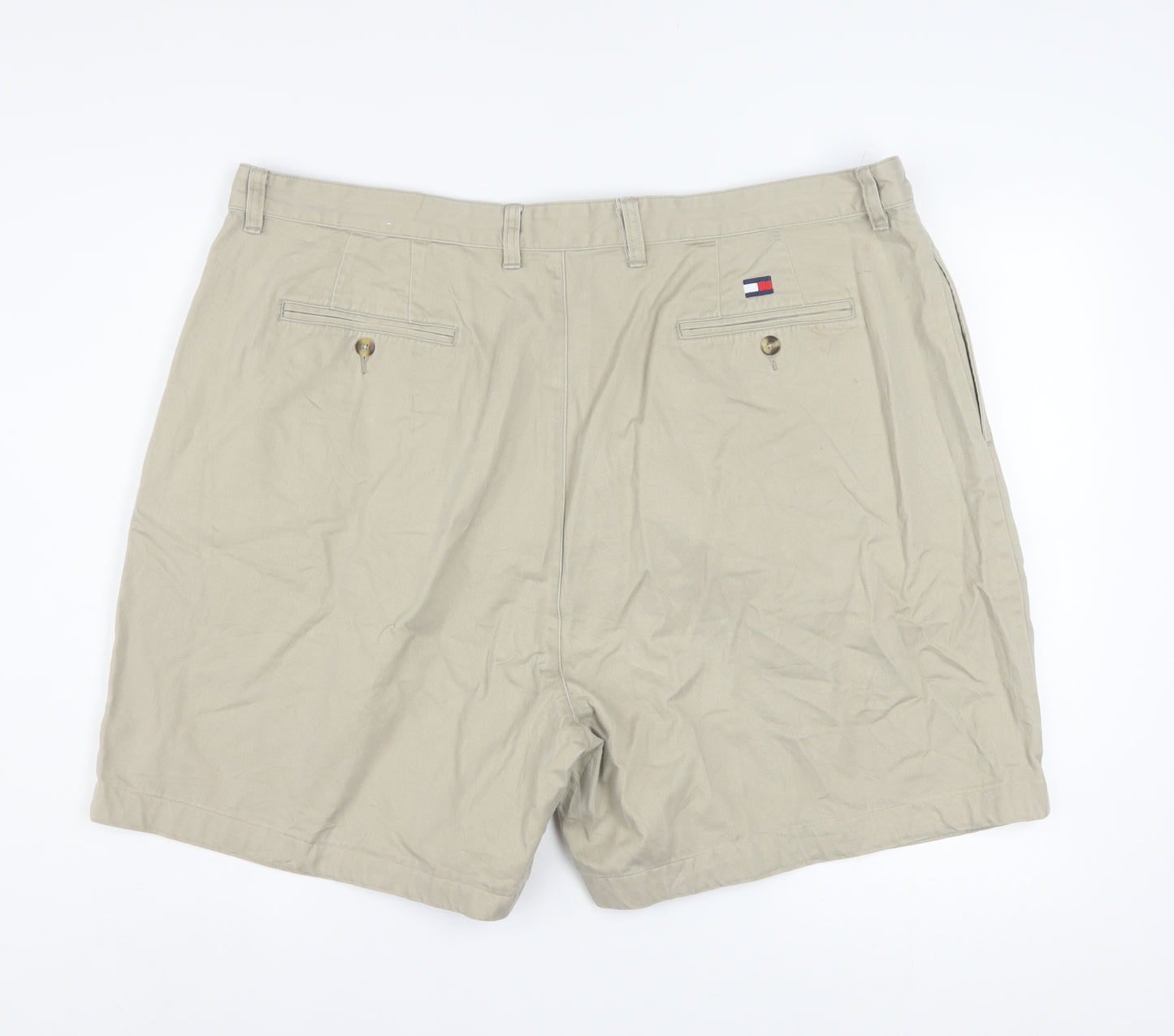 Tommy Hilfiger Men’s Beige Chino Shorts Size 44 Pleated Cotton