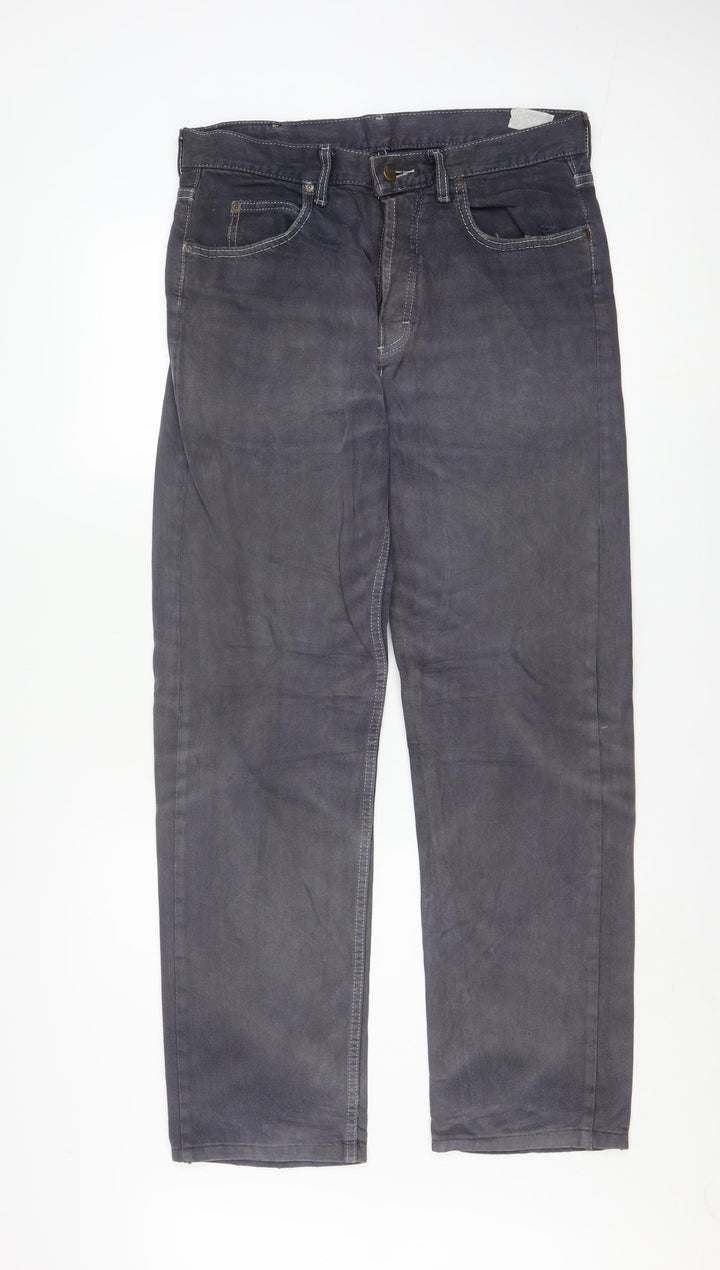 Lee Men's Grey Straight Fit Chicago Jeans Size 32 Regular Denim