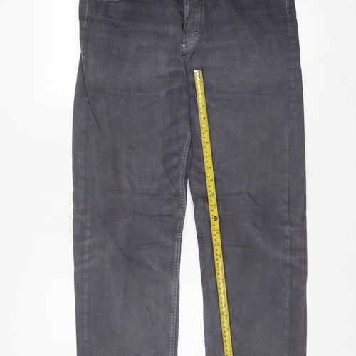 Lee Men's Grey Straight Fit Chicago Jeans Size 32 Regular Denim