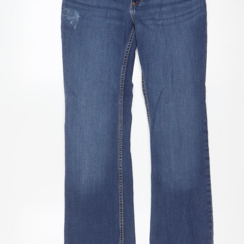 Wrangler Women Blue Bootcut Stretch Denim Jeans Size 6 Regular