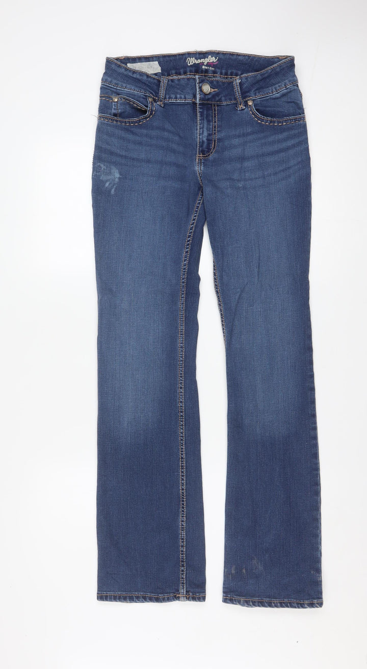 Wrangler Women Blue Bootcut Stretch Denim Jeans Size 6 Regular