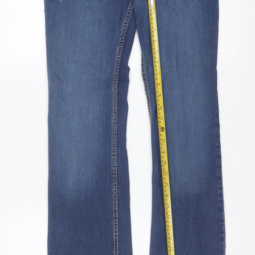 Wrangler Women Blue Bootcut Stretch Denim Jeans Size 6 Regular