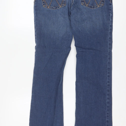 Wrangler Women Blue Bootcut Stretch Denim Jeans Size 6 Regular