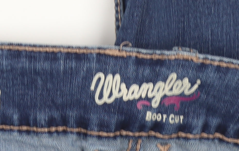 Wrangler Women Blue Bootcut Stretch Denim Jeans Size 6 Regular