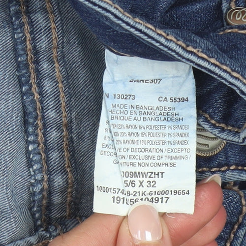 Wrangler Women Blue Bootcut Stretch Denim Jeans Size 6 Regular