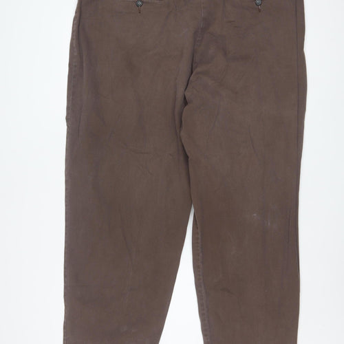 Lee Mens Brown Chino Trousers 24W Medium Cotton Blend