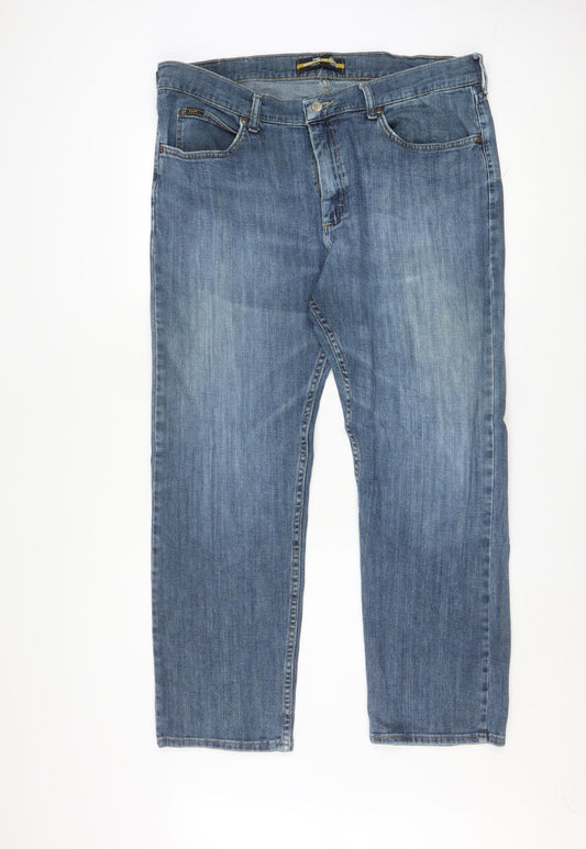 Lee Men's Blue Regular Fit Straight Leg Jeans 38x29