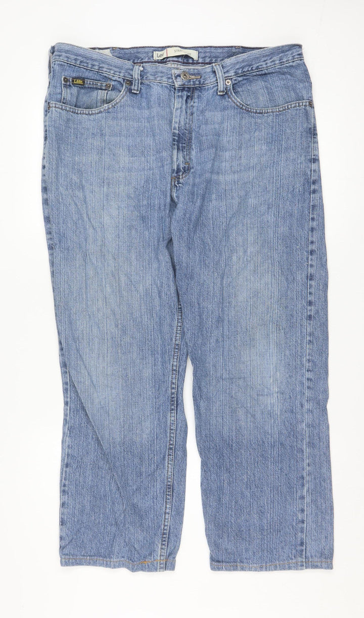 Lee Men's Blue 38x32 Straight Classic Fit Denim Jeans