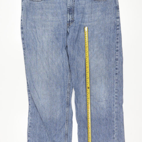 Lee Men's Blue 38x32 Straight Classic Fit Denim Jeans