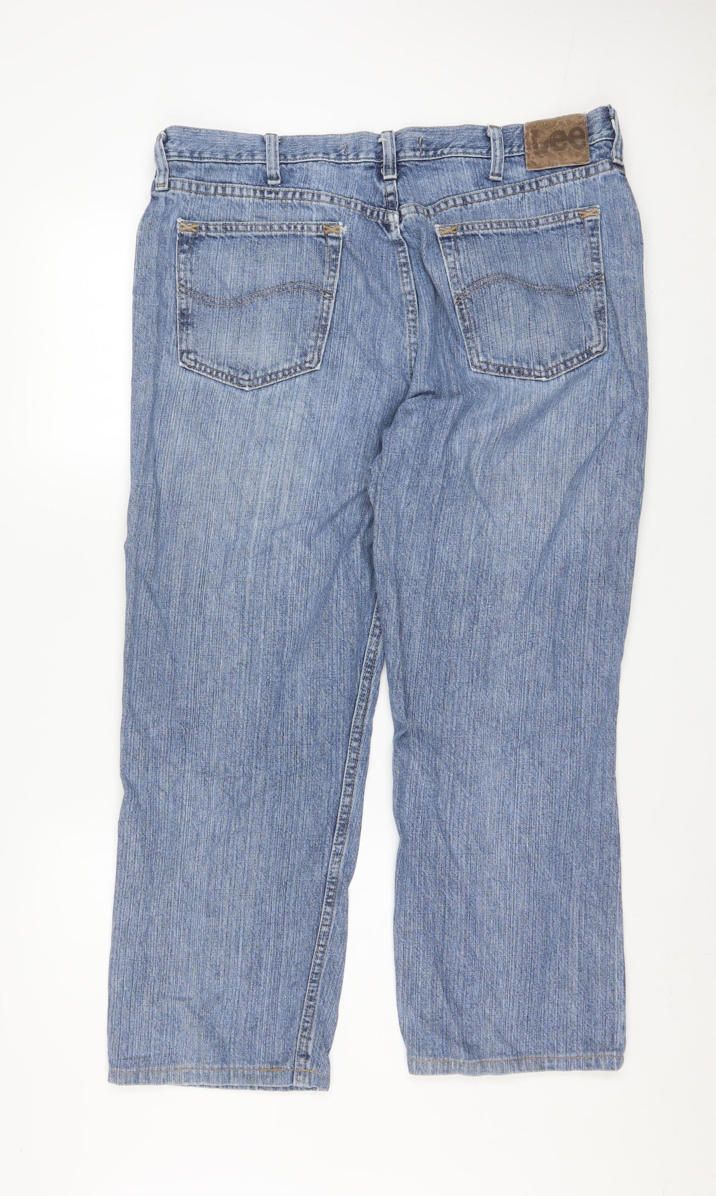 Lee Men's Blue 38x32 Straight Classic Fit Denim Jeans