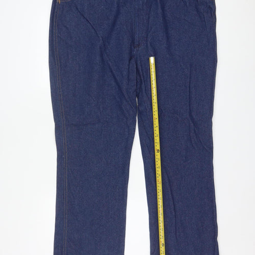 Wrangler Men's Blue 42x30 Regular Fit Straight Denim Jeans