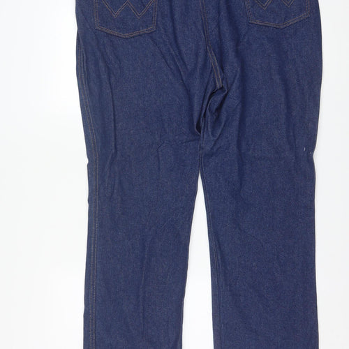 Wrangler Men's Blue 42x30 Regular Fit Straight Denim Jeans