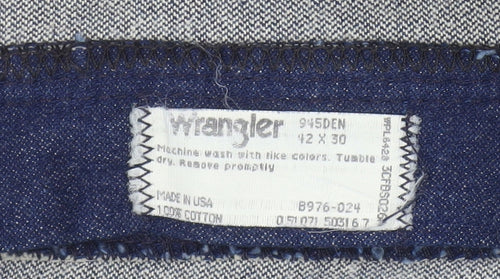 Wrangler Men's Blue 42x30 Regular Fit Straight Denim Jeans