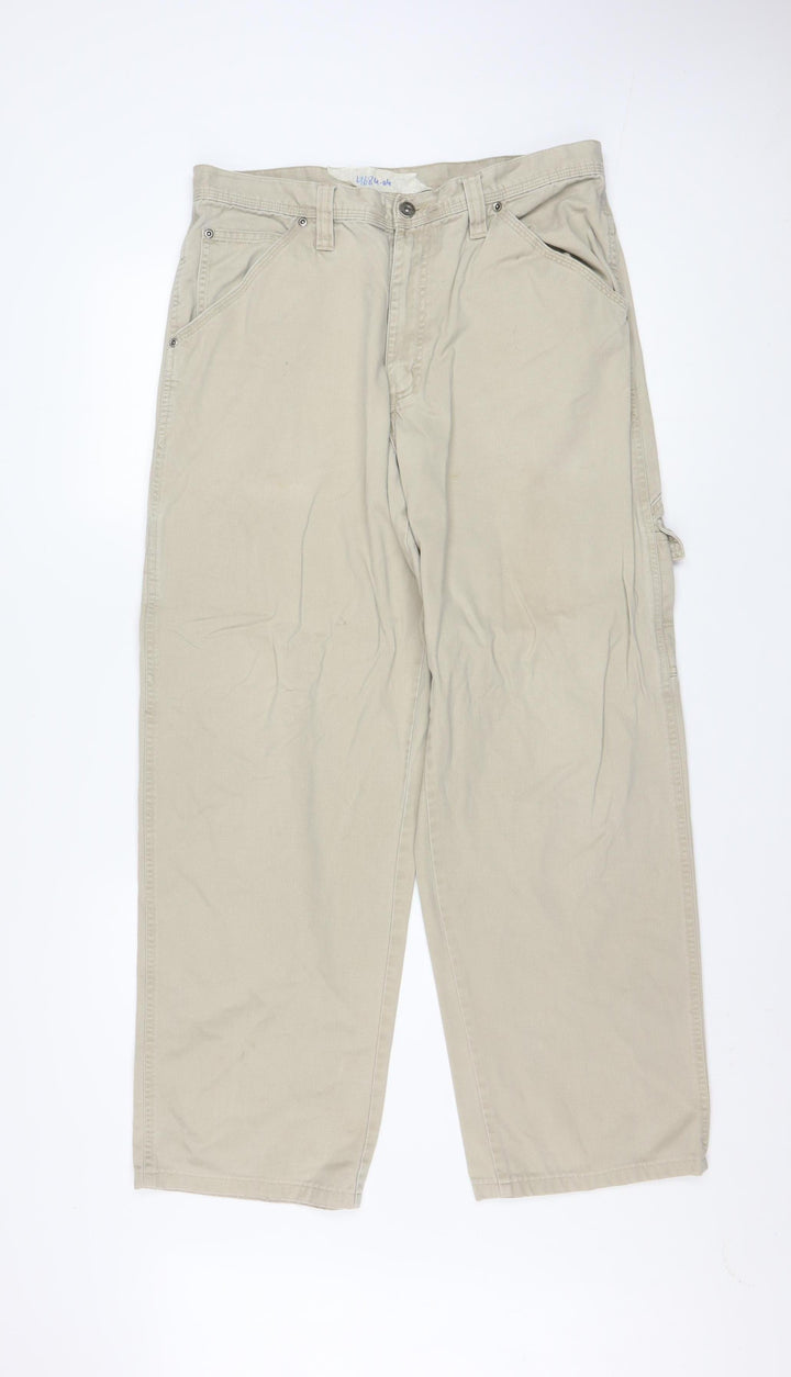 Wrangler Men's Beige Cargo Trousers 32W 34L Cotton Workwear Pants