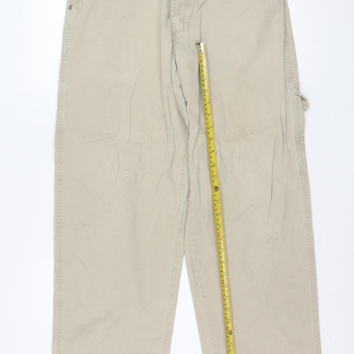 Wrangler Men's Beige Cargo Trousers 32W 34L Cotton Workwear Pants