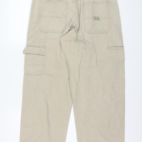 Wrangler Men's Beige Cargo Trousers 32W 34L Cotton Workwear Pants