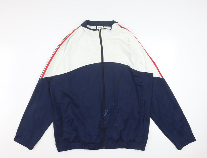 Reebok Men’s Blue XL Track Jacket Retro Full Zip Sportswear