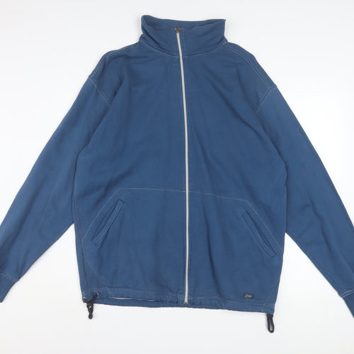 Asics Men's Blue XL Track Jacket Cotton Full Zip Activewear