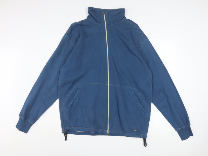Asics Men's Blue XL Track Jacket Cotton Full Zip Activewear