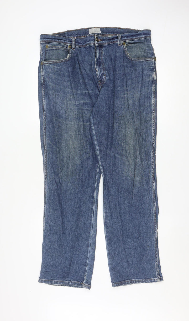 Wrangler Men's Blue Straight Leg Regular Fit Denim Jeans W36 L30
