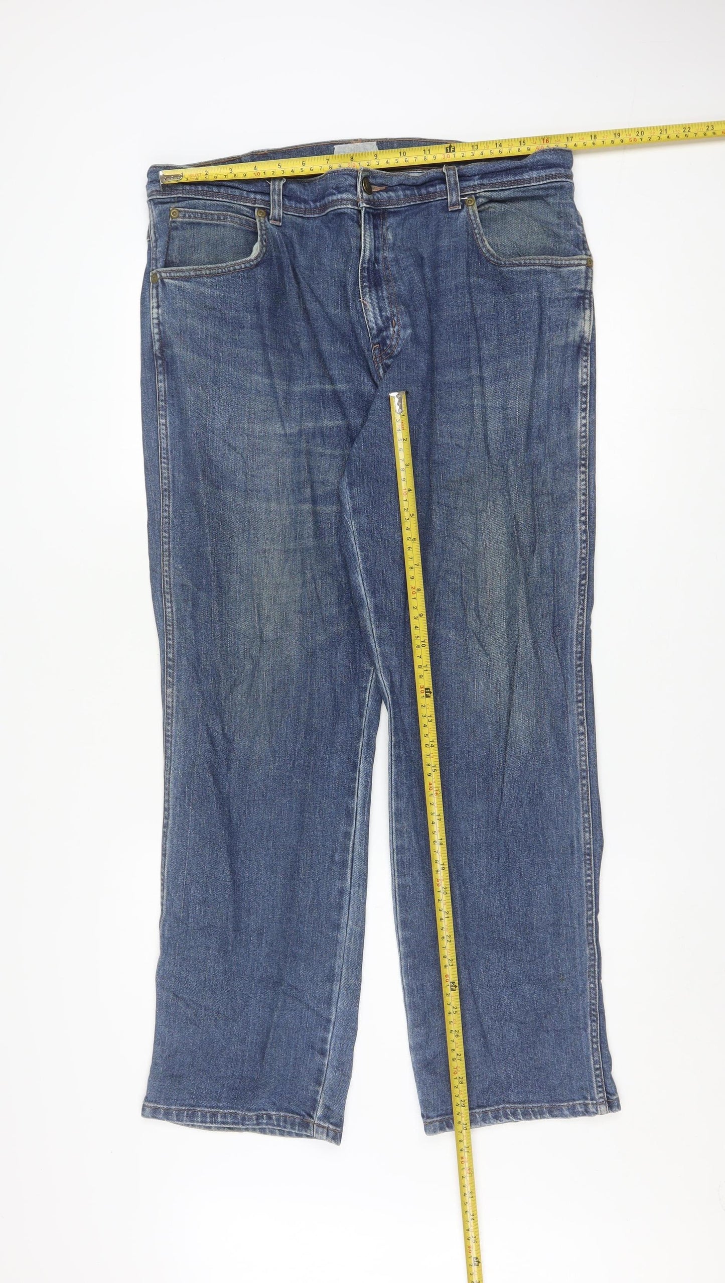 Wrangler Men's Blue Straight Leg Regular Fit Denim Jeans W36 L30