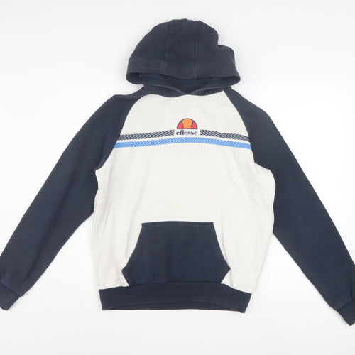 Ellesse Boys Navy & White Pullover Hoodie 13-14 Years Logo Graphic Print