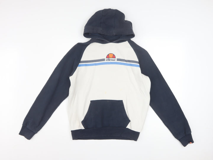 Ellesse Boys Navy & White Pullover Hoodie 13-14 Years Logo Graphic Print