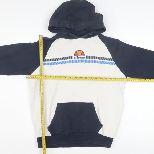 Ellesse Boys Navy & White Pullover Hoodie 13-14 Years Logo Graphic Print