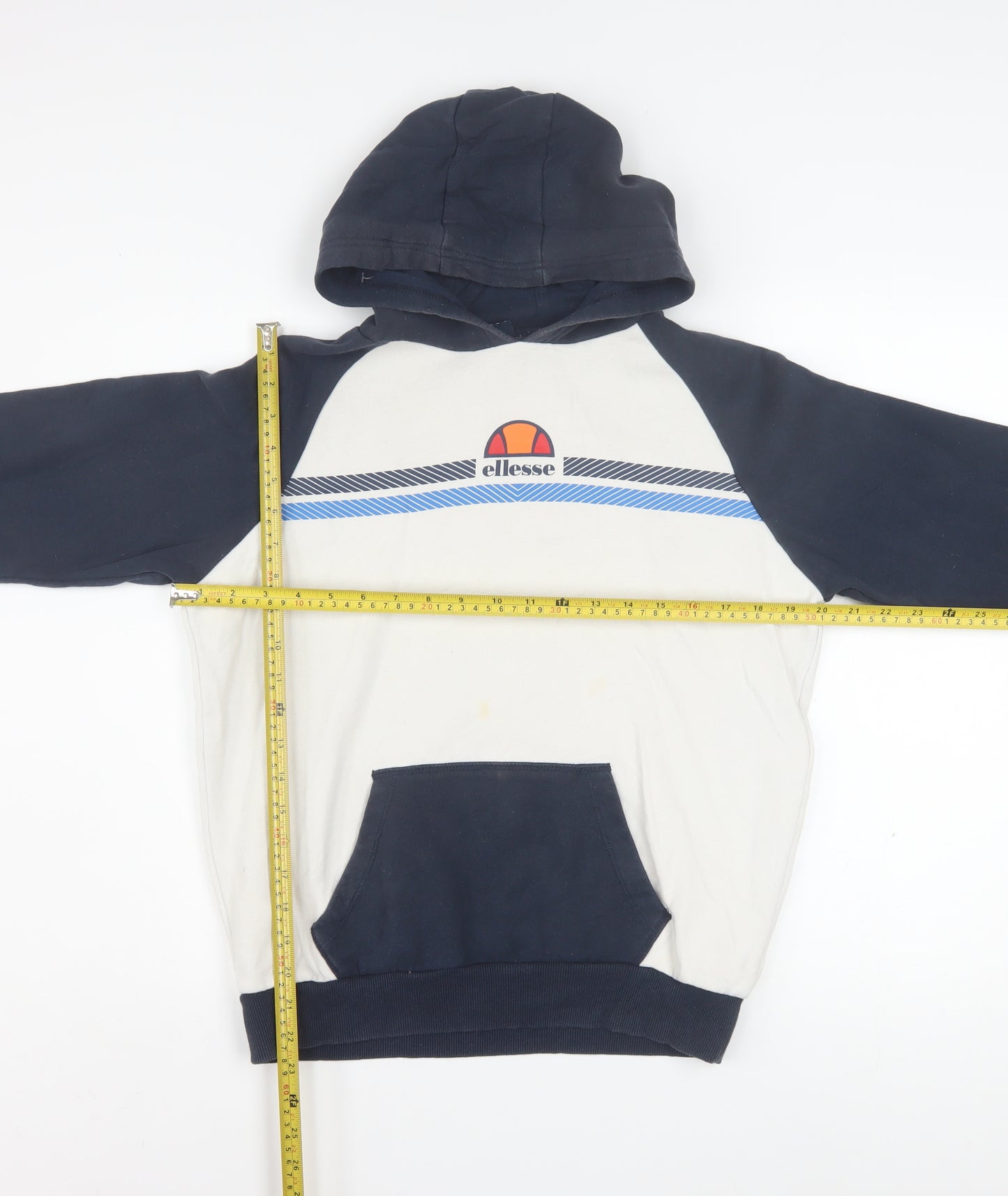 Ellesse Boys Navy & White Pullover Hoodie 13-14 Years Logo Graphic Print