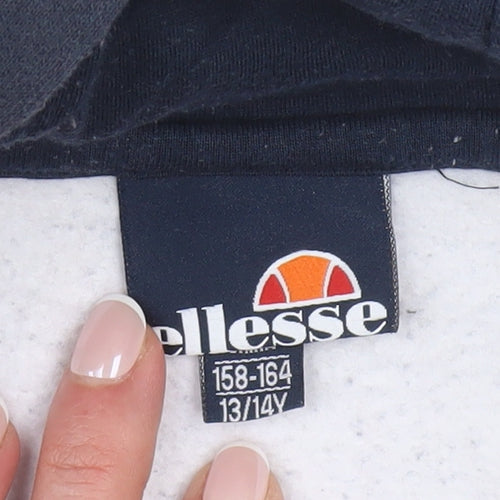 Ellesse Boys Navy & White Pullover Hoodie 13-14 Years Logo Graphic Print