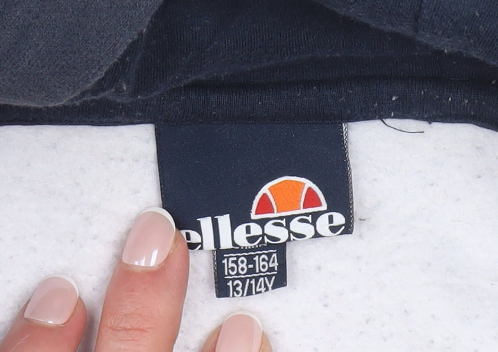 Ellesse Boys Navy & White Pullover Hoodie 13-14 Years Logo Graphic Print