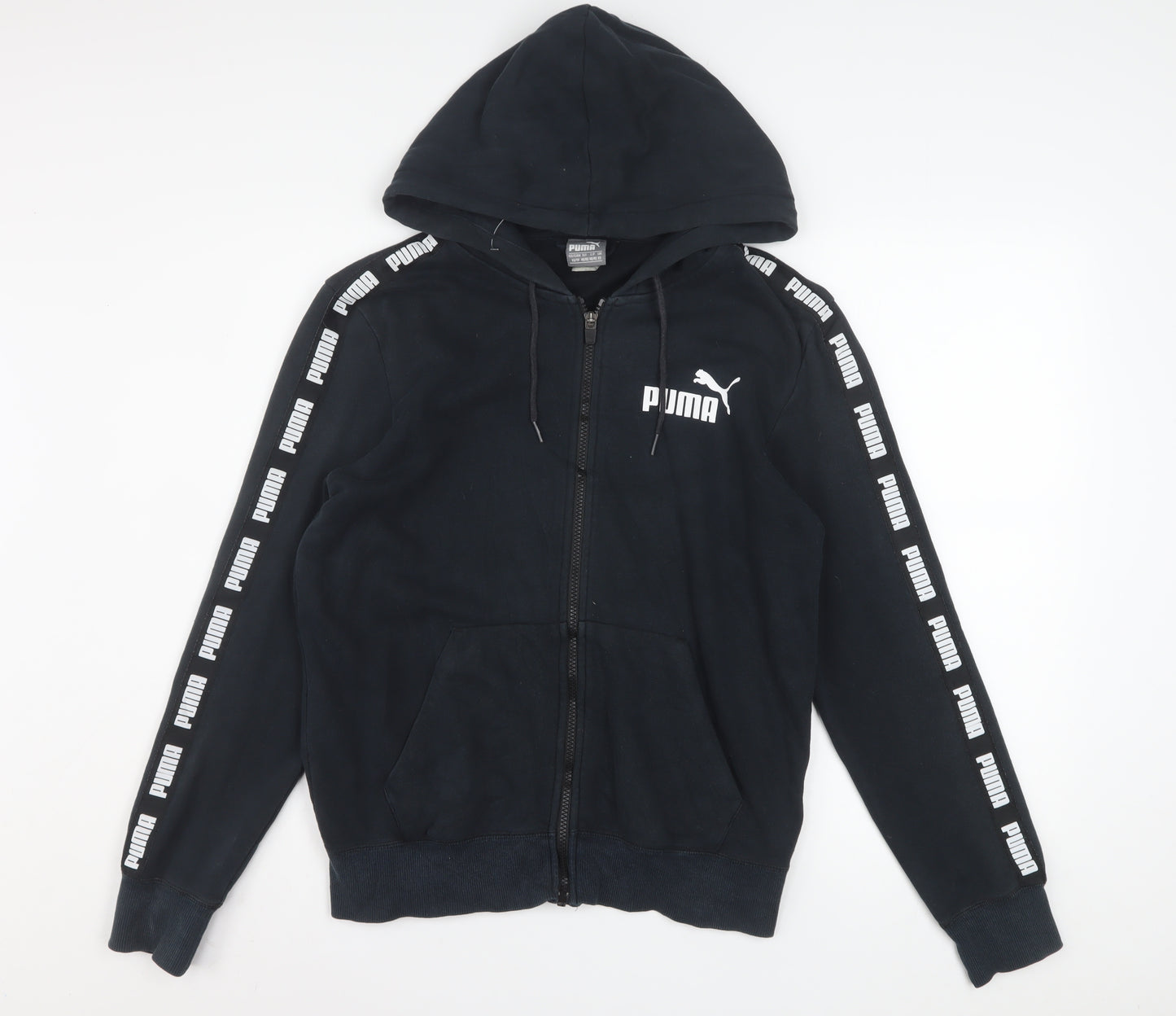 Puma Men's Black XS Full Zip Hoodie with Logo Detail