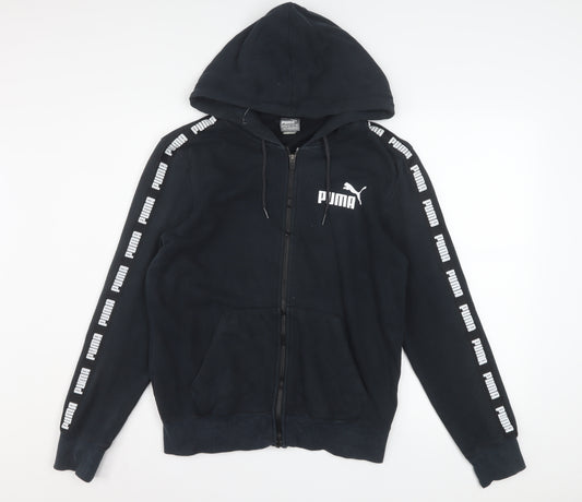 Puma Men's Black XS Full Zip Hoodie with Logo Detail