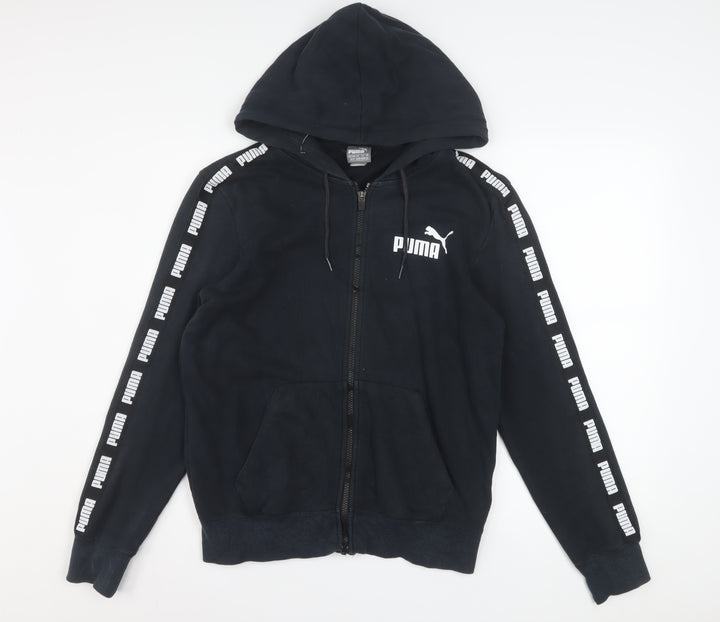 Puma Men's Black XS Full Zip Hoodie with Logo Detail