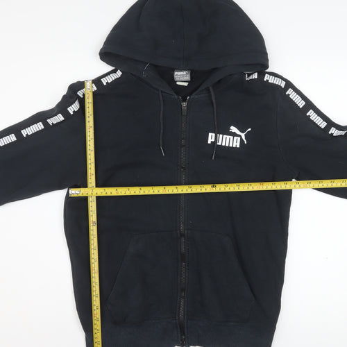 Puma Men's Black XS Full Zip Hoodie with Logo Detail