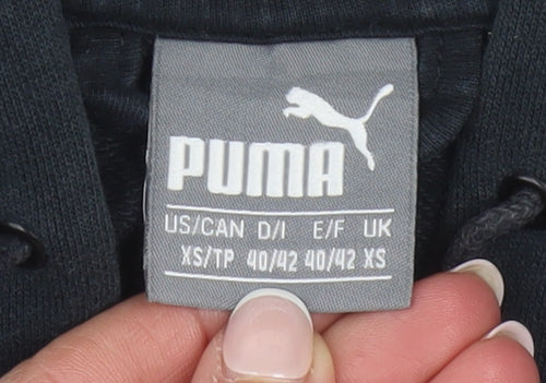 Puma Men's Black XS Full Zip Hoodie with Logo Detail