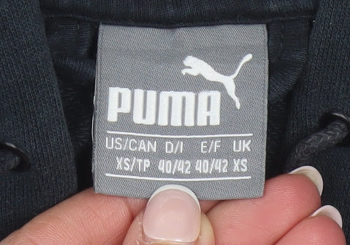 Puma Men's Black XS Full Zip Hoodie with Logo Detail
