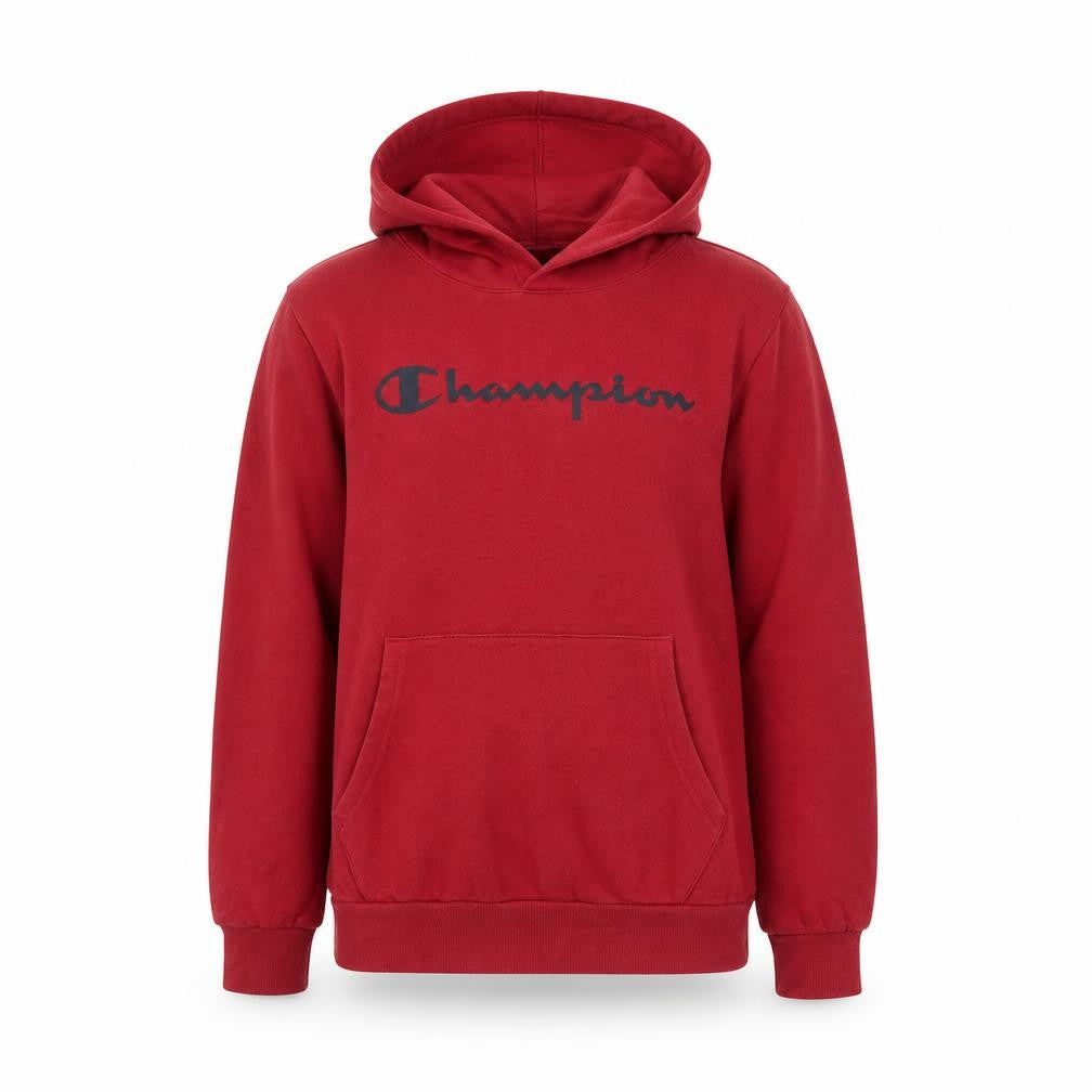 Champion Boys Red Pullover Fleece Hoodie 13-14 Years Logo Print