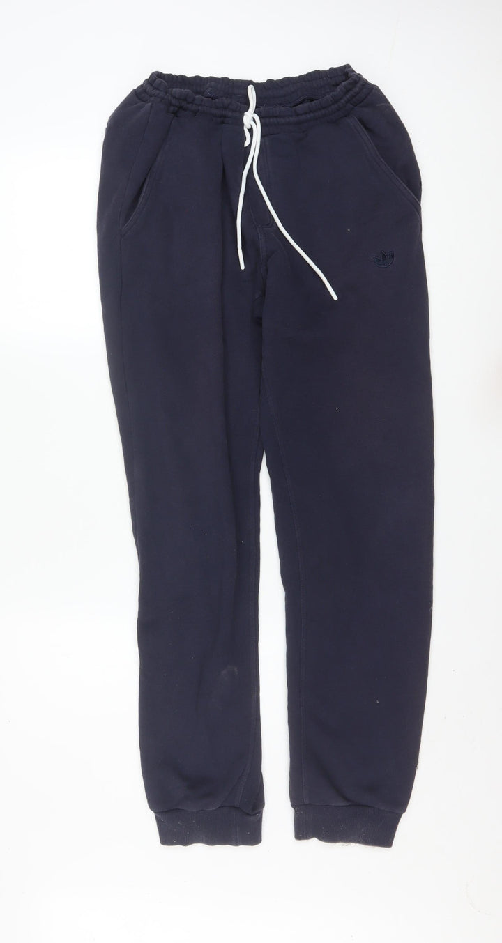Adidas Mens Blue Jogger Sweatpants Size M Fleece Activewear Tapered
