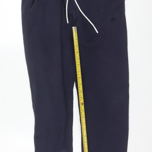 Adidas Mens Blue Jogger Sweatpants Size M Fleece Activewear Tapered