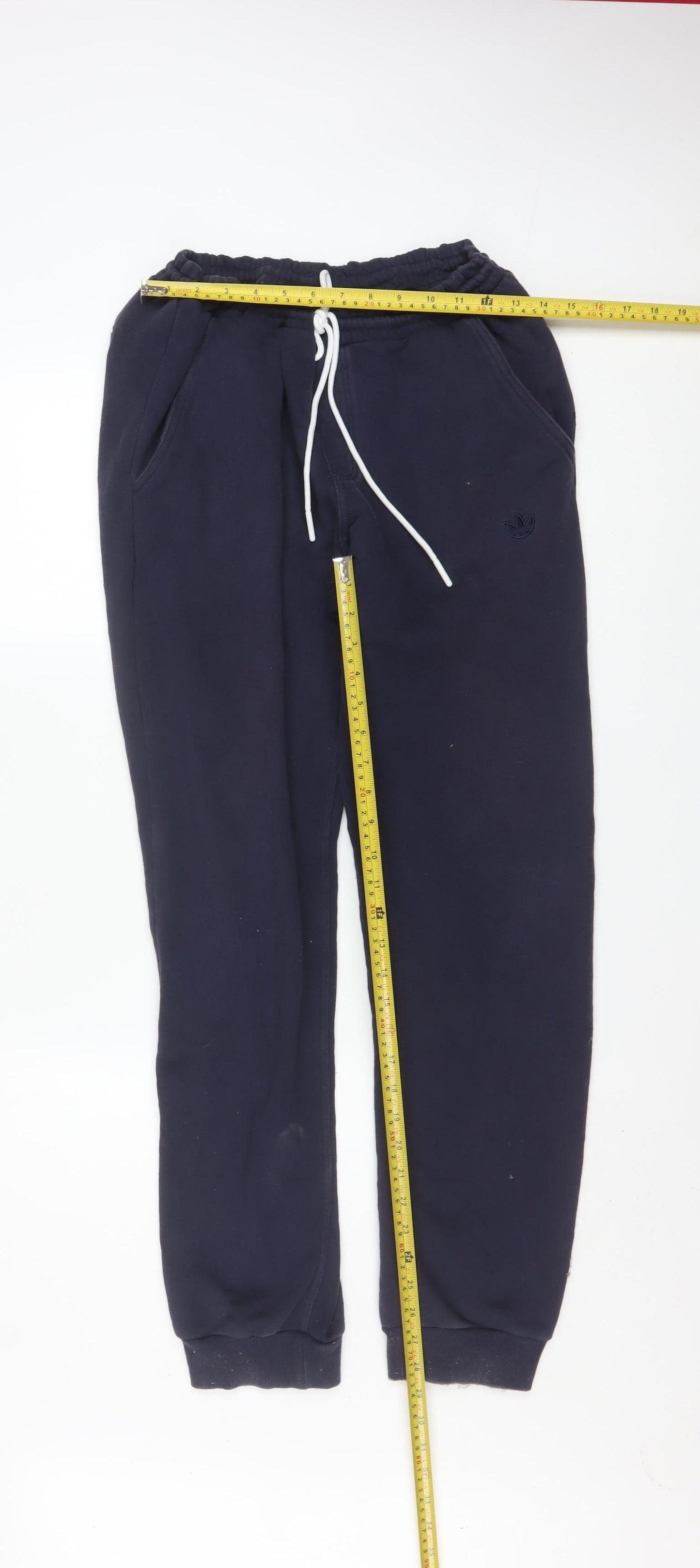 Adidas Mens Blue Jogger Sweatpants Size M Fleece Activewear Tapered