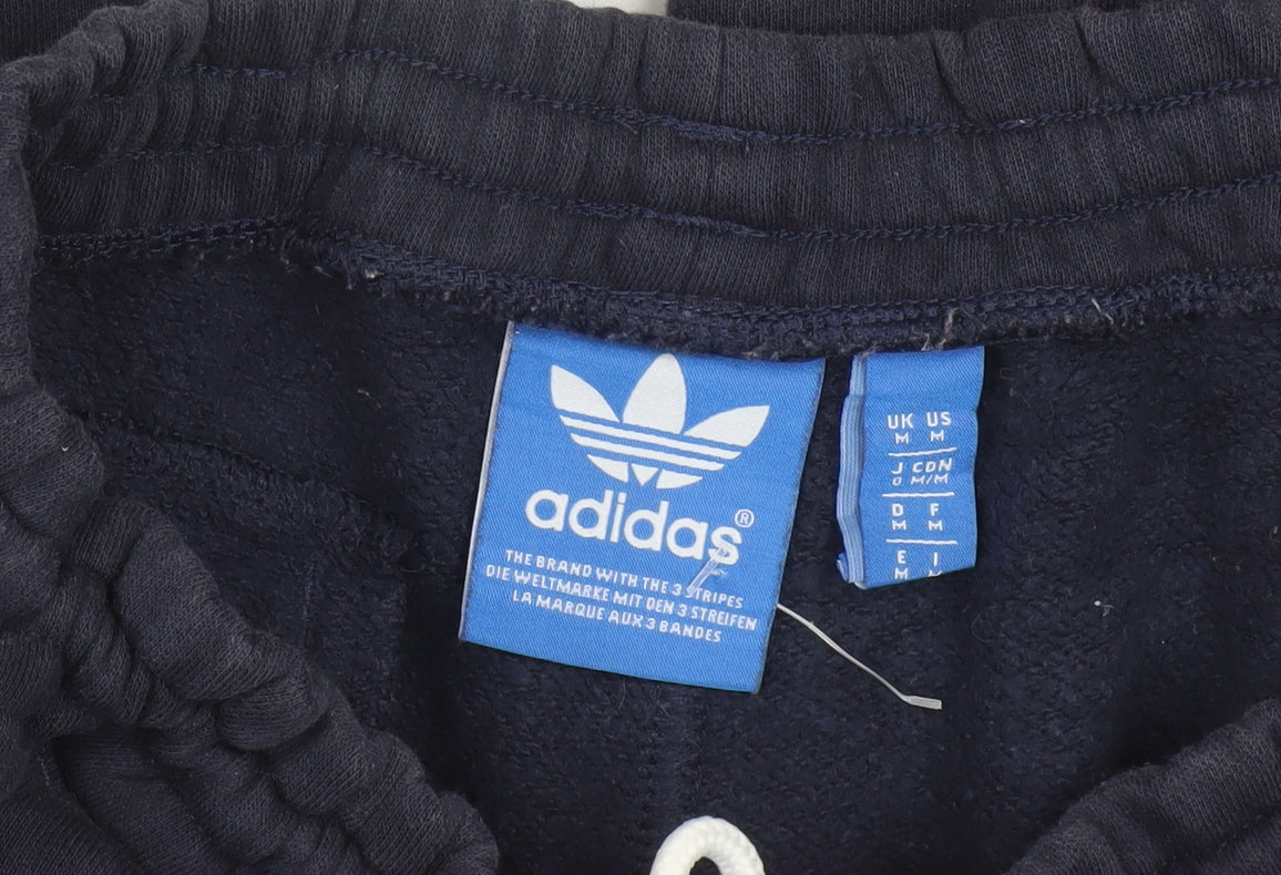 Adidas Mens Blue Jogger Sweatpants Size M Fleece Activewear Tapered