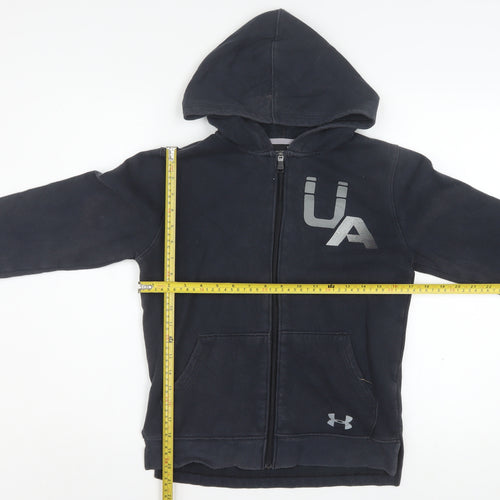 Under Armour Boys Black Full Zip Hoodie YLG 13-14 Years ColdGear Fleece